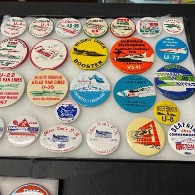 Large Lot of Vintage Seafair Hydro Racing Buttons Pins