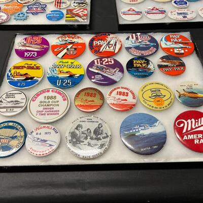 Large Lot of Vintage Seafair Hydro Racing Buttons Pins