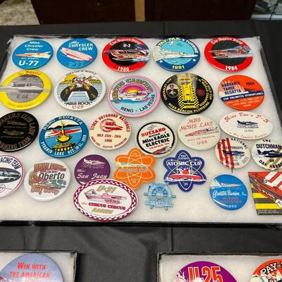 Large Lot of Vintage Seafair Hydro Racing Buttons Pins