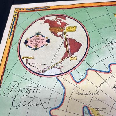 Rare 1934 Authorized Map of the Second Byrd Antarctic Expedition to the South Pole