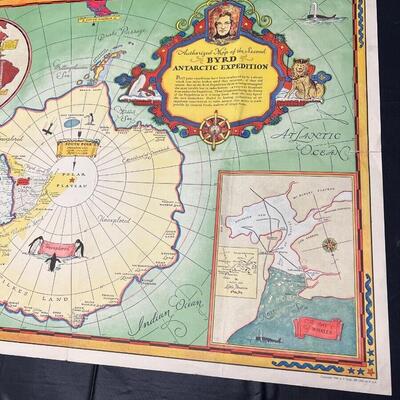 Rare 1934 Authorized Map of the Second Byrd Antarctic Expedition to the South Pole