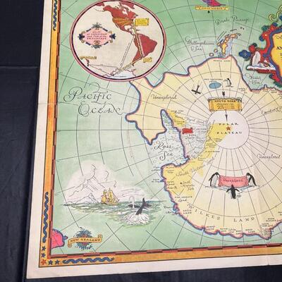 Rare 1934 Authorized Map of the Second Byrd Antarctic Expedition to the South Pole