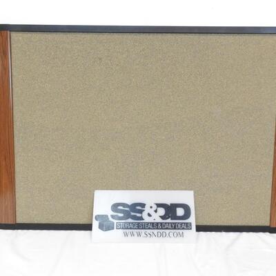 Large Framed Corkboard, Brown/Black Trim, 13 1/2 in x 36in