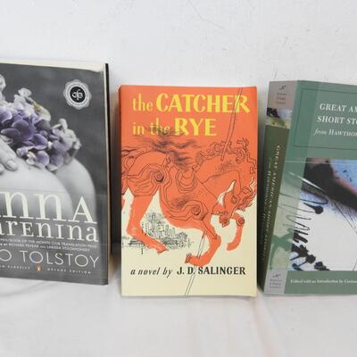 5 Books: Tolstoy, Fitzgerald, Hawthorne, Hemingway, Salinger: Catcher In The Rye