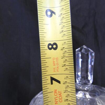 Crystal "Pinwheel" Design Candy Dish w/Lid, & Small Flower Vase, Good Condition