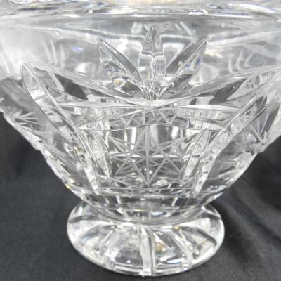 Crystal "Pinwheel" Design Candy Dish w/Lid, & Small Flower Vase, Good Condition