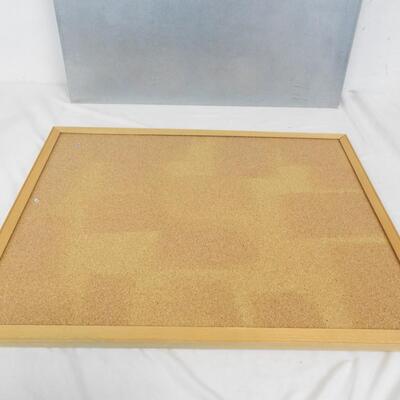 3 Pieces: White Board, Cork Board, Metal Board, SEE Pictures For Sizes