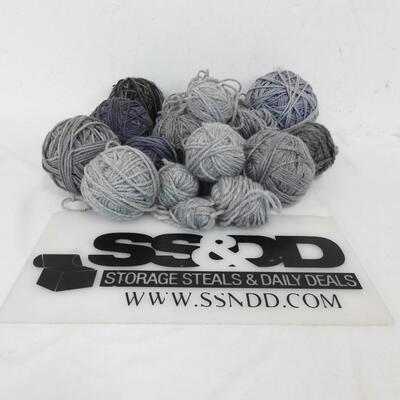 Yarn: Various Shades Grey/Blue, Variegated, Mostly Grey