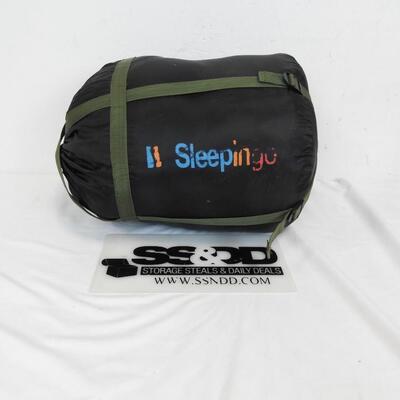 Sleepingo Sleeping Bags W/Bag: 2 Single, Zip Together for 2 People, Green/Grey