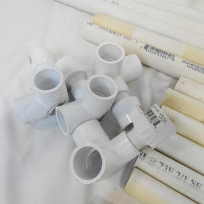 PVC 3/4in Pipe:44in, 30in, 16 3/4in, 15 3/4, 4-Side Outlets,4-Elbows, 2-T's