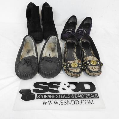 Women Shoes, 4pr, Size 8-8 1/2,  Coach, me too, Stuart Weitzman