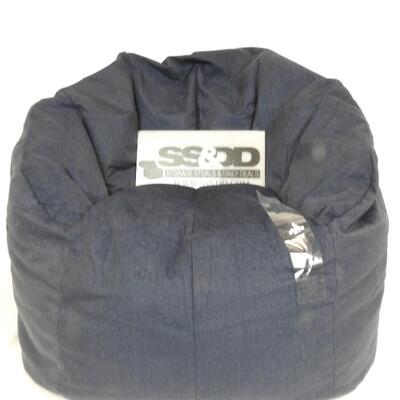 Big Joe Bean Bag Chair, Navy Blue, Small Hole In Seam, See Pictures