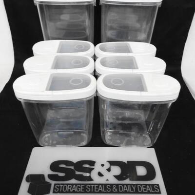 Ikea Food Pantry Containers: 4 Tall, 6 Small, Clear w/ White Lid