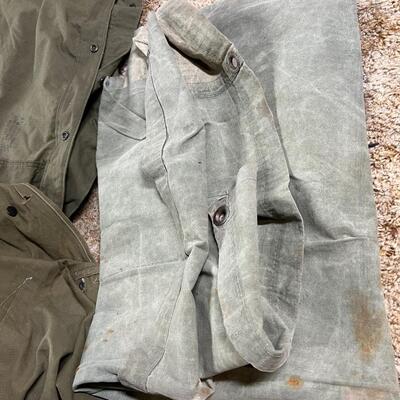 Lot of 4 1966 Army Vietnam Canvas Fabric Shelter Half Tent