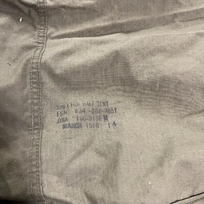 Lot of 4 1966 Army Vietnam Canvas Fabric Shelter Half Tent