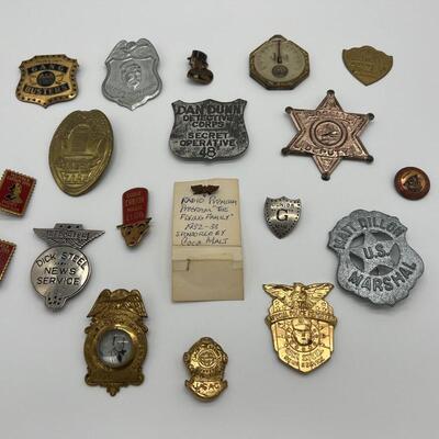 Lot of 19 Vintage Badges and Pins