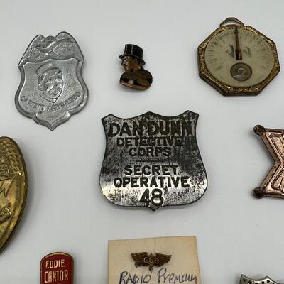 Lot of 19 Vintage Badges and Pins