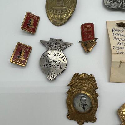 Lot of 19 Vintage Badges and Pins