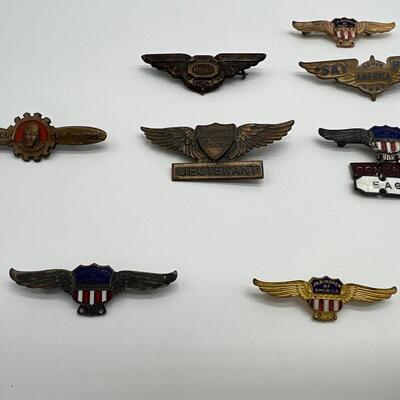 Lot of 14 Vintage Air Pins Wings Pins with Pin Backs
