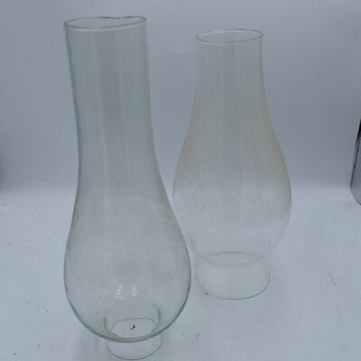2 oil lamp shades glass