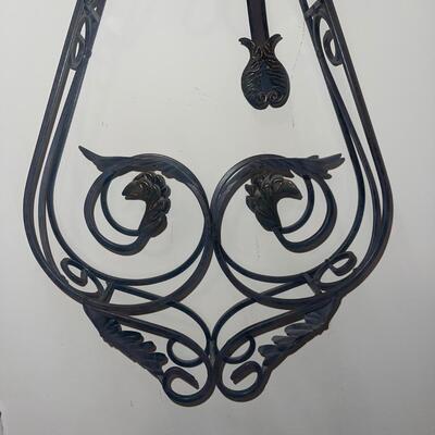 Ornate Metal Leaf Wall Clock by the Bombay Company (LR-SW)