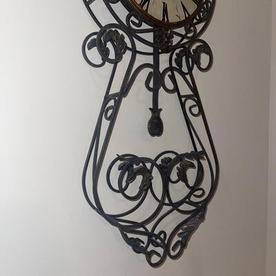 Ornate Metal Leaf Wall Clock by the Bombay Company (LR-SW)