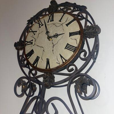 Ornate Metal Leaf Wall Clock by the Bombay Company (LR-SW)