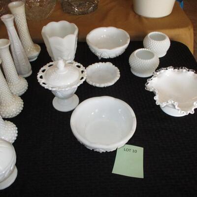 Assorted Milk Glass