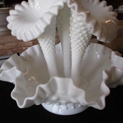 Milk Glass Tulip Bowl