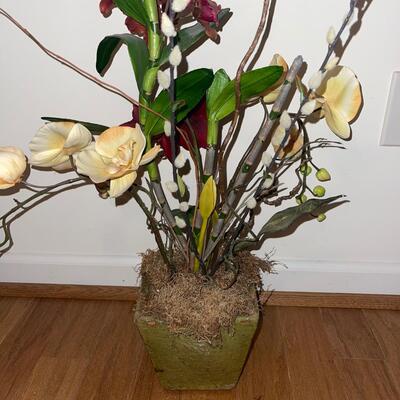 Three Unique Potted Faux Flowers (LR-SW)