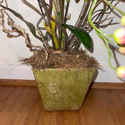 Three Unique Potted Faux Flowers (LR-SW)