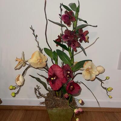 Three Unique Potted Faux Flowers (LR-SW)