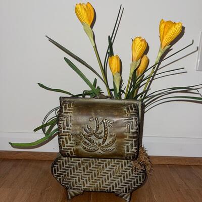 Three Unique Potted Faux Flowers (LR-SW)