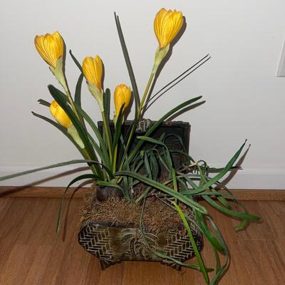 Three Unique Potted Faux Flowers (LR-SW)