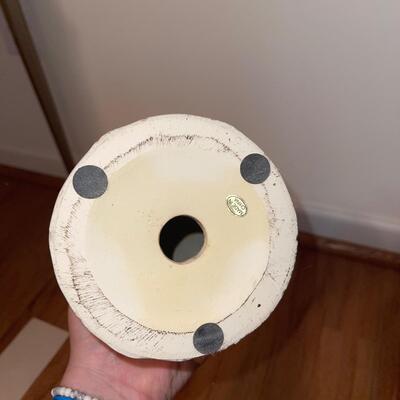 Ivory Table Lamp, Pillar Candle, and Candle Holders (LR-SW)