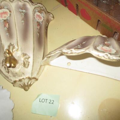 Vintage Wall Sconces, Perfume Bottle, Salt & Pepper