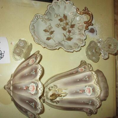 Vintage Wall Sconces, Perfume Bottle, Salt & Pepper