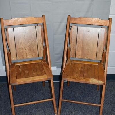 2 Folding wooden Chairs