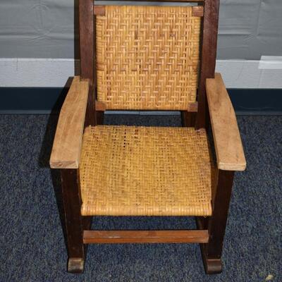 Woven small rocking chair