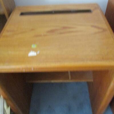 Oak Office Desk & Printer Stand