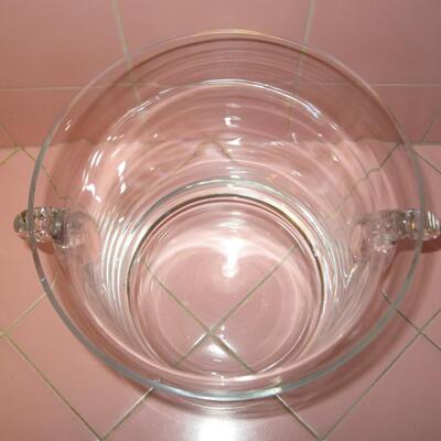 MS Modern Design Clear Crystal 8" Tall Ice Bucket With Applied Handles