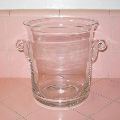MS Modern Design Clear Crystal 8" Tall Ice Bucket With Applied Handles
