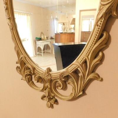 Vintage French Regency Composite Frame Wall Mirror 29