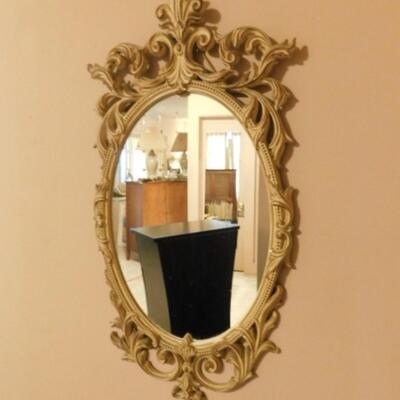 Vintage French Regency Composite Frame Wall Mirror 29