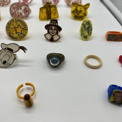 Lot of 28 Vintage Toy Gumball Prize Rings