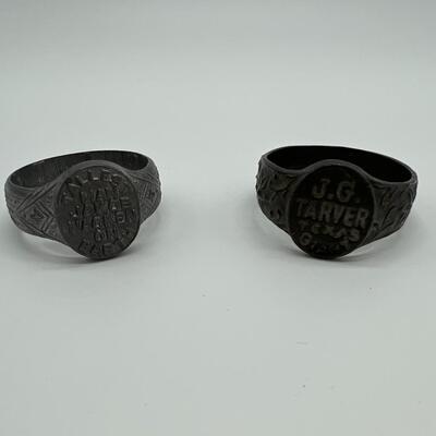 Lot of 2 Antique Tallest Man on Earth Rings for J.G. Tarver of Texas and Jakob Nacken