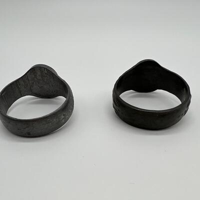 Lot of 2 Antique Tallest Man on Earth Rings for J.G. Tarver of Texas and Jakob Nacken