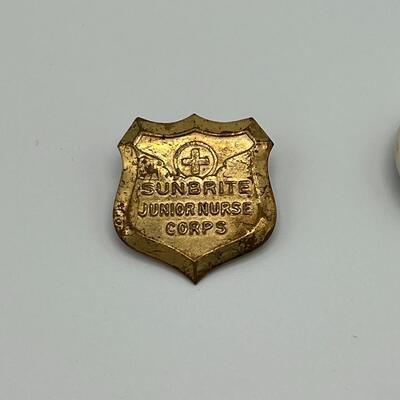 Lot of 1930s Sunbrite Junior Nurse Corps Badges Button and Pin