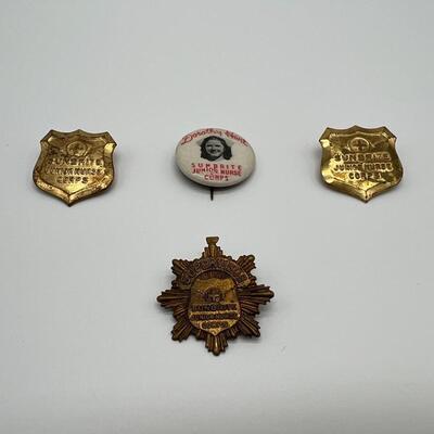 Lot of 1930s Sunbrite Junior Nurse Corps Badges Button and Pin