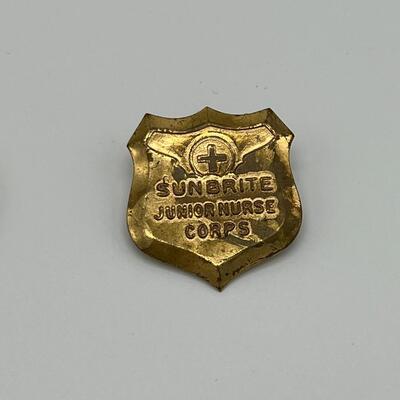 Lot of 1930s Sunbrite Junior Nurse Corps Badges Button and Pin